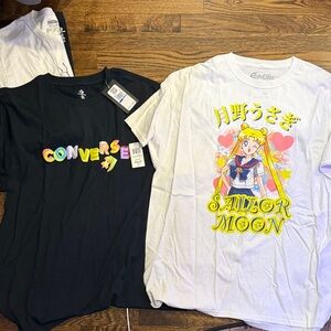 Sailor Moon and converse T-Shirt bundle NWT